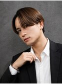 曲がる縮毛矯正×センターパート×ニュアンスパーマ×men's