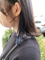 ヘアーズ ロッソ テラス(hair's ROSSO TERRACE)&nbsp;イヤリングカラー×ディープブルー［30代40代50代］