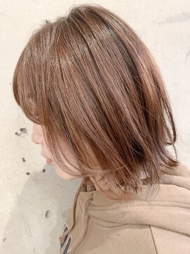 アンドヘアー 西葛西(&-HAIR) 西葛西大人かわいいベージュカラーミニマムボブ