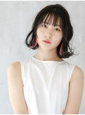 切りっぱなしふんわりくびれボブ☆イヤリングカラー◇