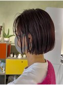ミニボブ×カシスピンクカラー☆ニュアンスカラー#刈り上げボブ