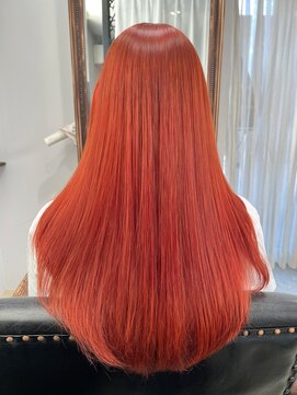 ニフティ(NIFTY) 大人レイヤーロング/レッドオレンジ/ハイトーンカラー/熊本/上通