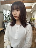くびれミディアムウルフレイヤー伸ばしかけ韓国風顔まわり小顔