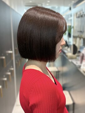 ロンドシエル 横浜(Lond ciel) ウェーブミディアムメルティカラー×ブリーチなしボブ韓国[横浜]