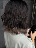 ボブ x テールカラー/ふわふわショート/暗髪/20代/30代/40代
