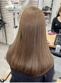 ブリーチなしダブルカラー_ミルクティーベージュ_透明感カラー
