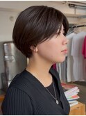 ニュアンスセンターパートショート 前髪なし