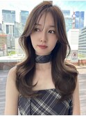 ロングレイヤー似合わカット顔まわりカット韓国ヘア
