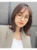 黒髪小顔オリーブグレーココアベージュミディアム20代30代40代