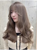 モカベージュヘーゼルベージュハッシュカットバタフライカット