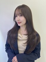 ハピネス 梅田茶屋町店(HAPPINESS)&nbsp;韓国ヘア/レイヤー/顔周りカット/ブリーチなしオリーブベージュ