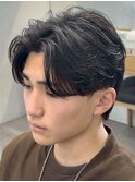 天神メンズパーマニュアンスパーマフェザーパーマセンターパート