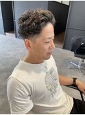 20代30代メンズスパイラルパーマワイルドオシャレ感アッシュ