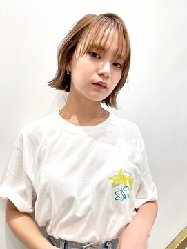 トルネード(TORNADO) 切りっぱなしボブ 外ハネパーマ シースルーバングt910