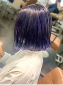 パープル×外ハネミディ