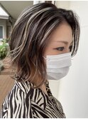 くびれボブヘアー×ハイライト