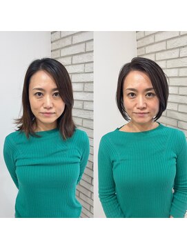 メモリーズ 銀座(Memories) センターパートで大人ショートヘア　銀座駅