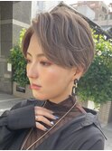 ダブルカラーショートボブインナーカラーハイライトケアブリーチ