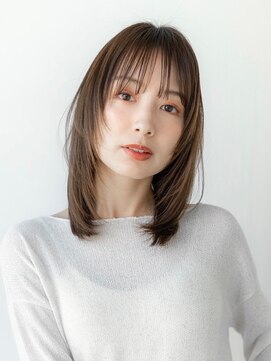 メゾンバイハバナ(maison by HAVANA) 大人かわいいレッドブラウンイメチェンフルバングレイヤー