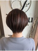 ハンサムショート×ベージュ系カラー