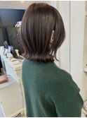 福山美容室Caary 透明感イルミナカラーラベンダーブラウン30代