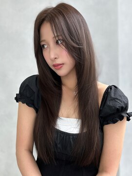 アルバム 池袋(ALBUM) ロング韓国ヘアおくれ毛オリーブベージュ_F30858