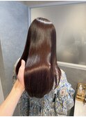 赤茶色／レッドブラウン／プレミアム艶カラー／髪質改善