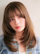 キイ ギンザ(k.e.y GINZA)&nbsp;顔周りレイヤーカットバタフライカットミルクティーベージュ