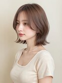 秋カラーブリーチなし韓国風くびれボブ/顔周りレイヤーp北浦和