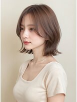 カバーヘア アカデミー 北浦和西口店(COVER HAIR ACADEMY)&nbsp;秋カラーブリーチなし韓国風くびれボブ/顔周りレイヤーp北浦和