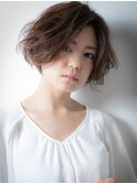 アシンメトリーxローライト♪くせ毛風大人ボブy越谷30代40代50代