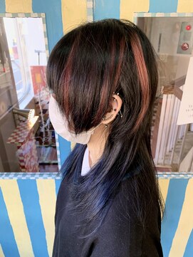バルテイン(Hair Valtein) ブルーブラックハイライトマッシュウルフ