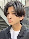センターパート韓国ヘアニュアンスパーマトランクスヘア