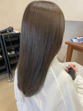 カノエ(canoe) ロング/オリーブ/髪質改善縮毛矯正/髪質改善/韓国風/韓国ヘア