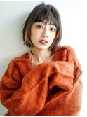 インナーカラー20代30代40代小顔外ハネボブアッシュ/立川