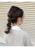 お呼ばれヘアアレンジ編みおろし