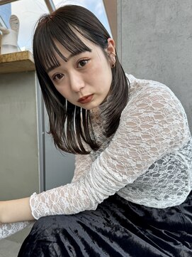 ロンドワン 三宮元町(Lond one) レイヤーカット/韓国風ヘア/ダークグレー/ブルーブラック/韓国