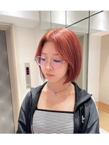 ロンドシェリ 仙台(Lond Cheri)&nbsp;ボブ オレンジブラウン ブリーチなし エンドカラー ダブルカラー