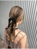 タイトツインアレンジ＆ミルクティーベージュ