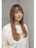 20代30代◎小顔見せ顔まわりレイヤー×艶ベージュロング