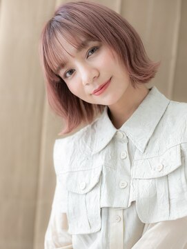 カバーヘア ブリス 上尾西口店(COVER HAIR bliss) ピンクベージュブリーチなしくびれヘア外ハネボブX上尾20代30代!