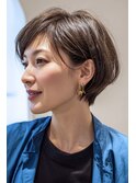 大人かっこいいショートボブ[伊丹駅/髪質改善/白髪染め]