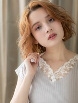 カバーヘアアンドスパ ブリス 浦和(COVER HAIR&SPA bliss) コーラルベージュかきあげ小顔ゆるふわボブパーマX浦和20代30代