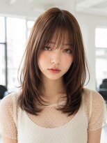 ダル 渋谷/表参道(DAL.)&nbsp;顔周りカットダークブラウンレイヤーセミロング