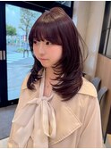 ピンクラベンダー×レイヤーカット
