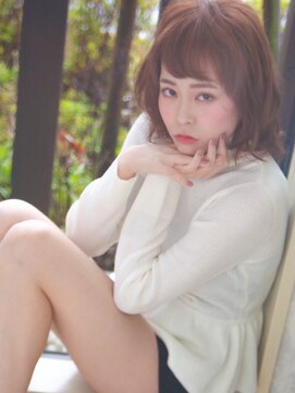 グランデュール 焼津店(GRANDEUR) シースルーバングとルーズウェーブのカジュアルボブ♪