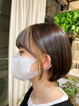 モワ 仙台(Mois) 艶ボブ×ベージュフェイスフレーミング