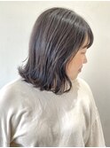 【FOLK】透明感ダークグレージュ☆似合わせ外ハネミディアムボブ