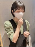 【中澤彩乃】ミニボブグレージュカラー暗髪シースルー前髪透明感