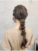 ふんわりローポニー編みおろし
